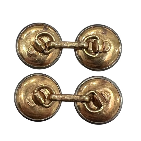 Larter Art Deco Cufflink Set: Gold, Abalone & Platinu… - Gem ANTIQUE LARTER & SONS MOTHER OF PEARL/ABALONE ROLLED GOLD DOUBLE SIDED CUFFLINKS main image 1